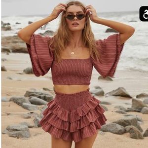 The Jetset Diaries Mini Skirt in Rust